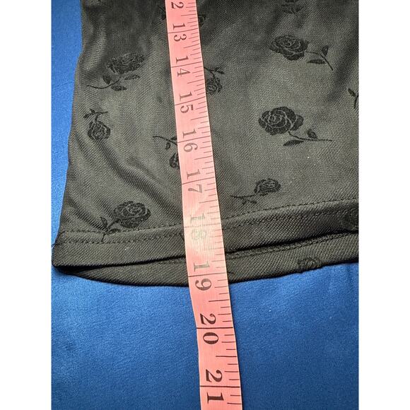 Womens black lace babydoll floral cami tank top medium coquette y2k festival - Picture 8 of 9